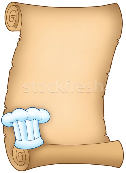 Scroll chefs hoed kleur illustratie ontwerp Stockfoto © clairev