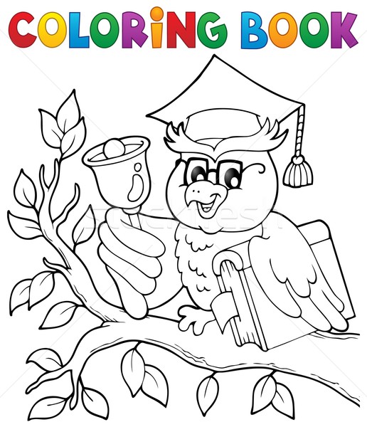 Coloring book owl teacher theme 1 Stock photo © clairev