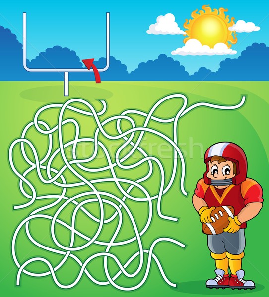 Labirint american fotbal om fericit artă Imagine de stoc © clairev