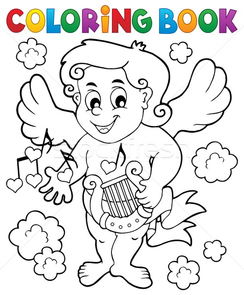 Coloring book with Cupid 7 Stock photo © clairev