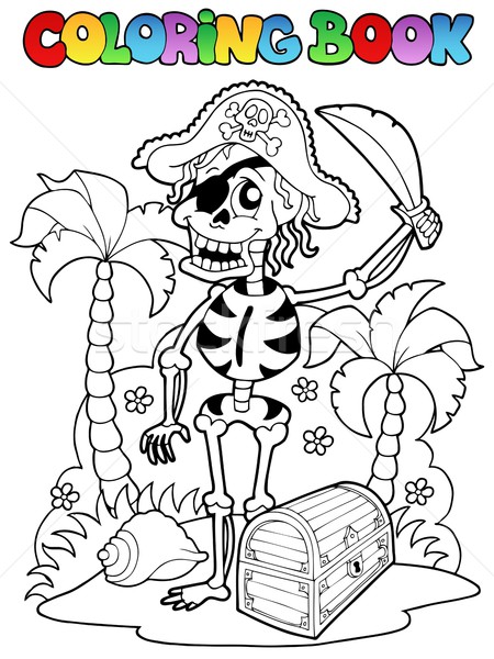 Coloring book with pirate theme 1 Stock photo © clairev