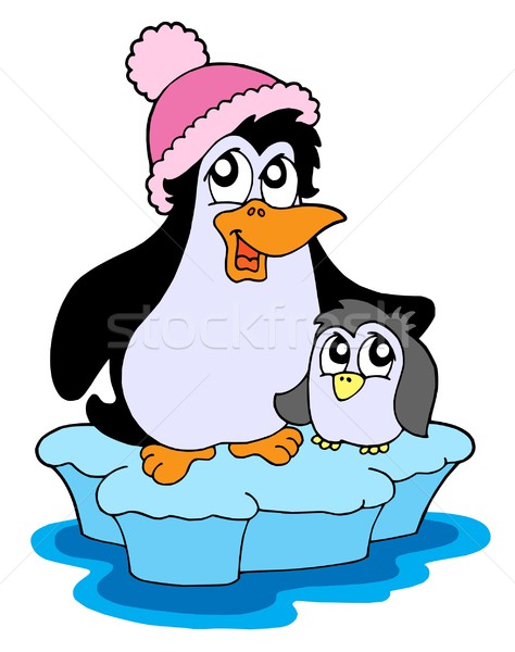 Two penguins on iceberg vector illustration Stock photo © clairev