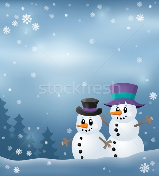 Winter snowmen thematics image 3 Stock photo © clairev