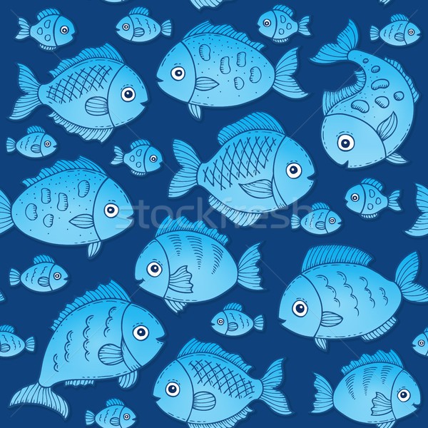 Seamless background with fish drawings 2 Stock photo © clairev