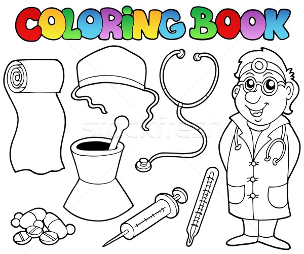 Coloring book medical collection Stock photo © clairev