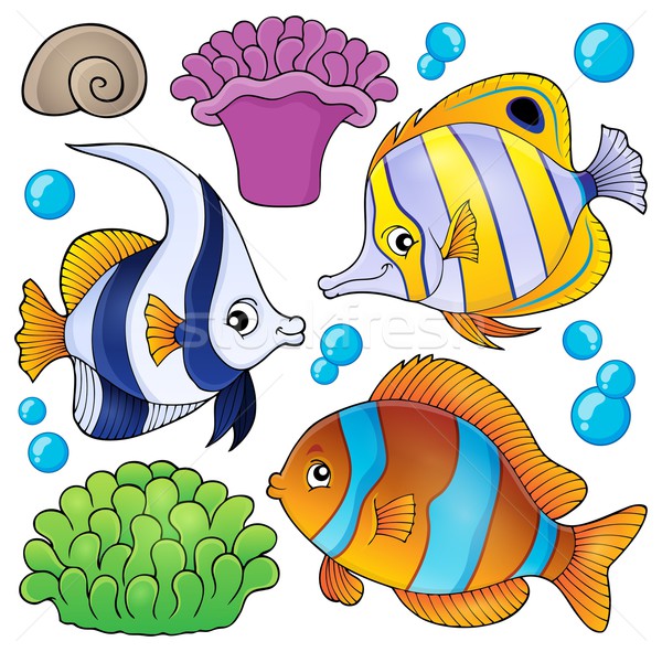 Coral reef fish theme collection 3 Stock photo © clairev