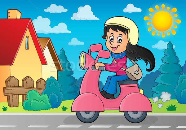 Stock photo: Girl on motor scooter theme image 3