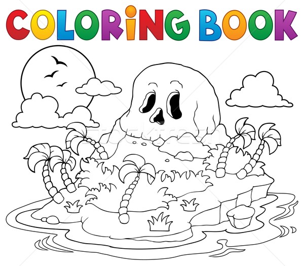 Coloring book pirate skull island Stock photo © clairev