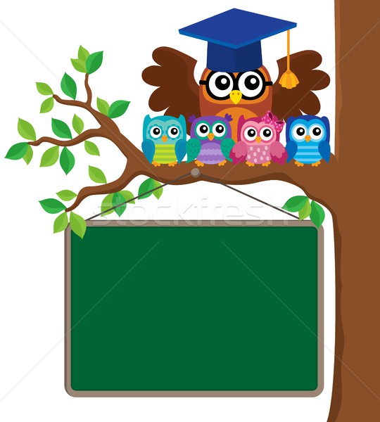 Owl teacher and owlets theme image 3 Stock photo © clairev