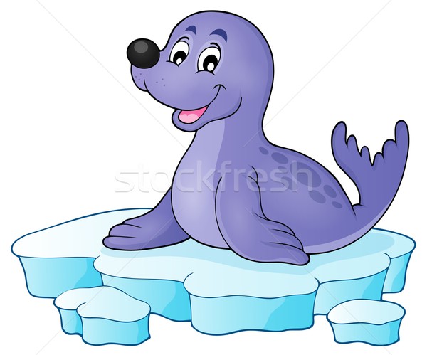 Happy seal on iceberg theme 1 Stock photo © clairev