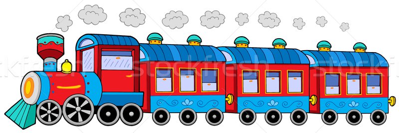 Dampflokomotive Design Wolke Farbe Macht Maschine Stock foto © clairev