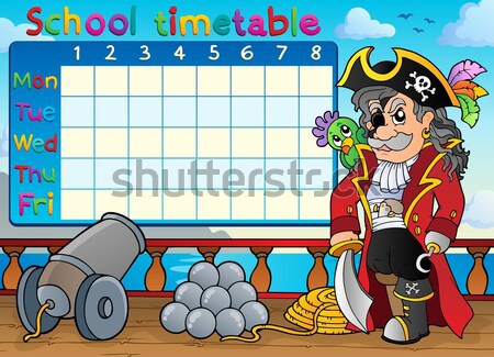 Stockfoto: Piraat · schip · dek · onderwerp · kunst · oceaan