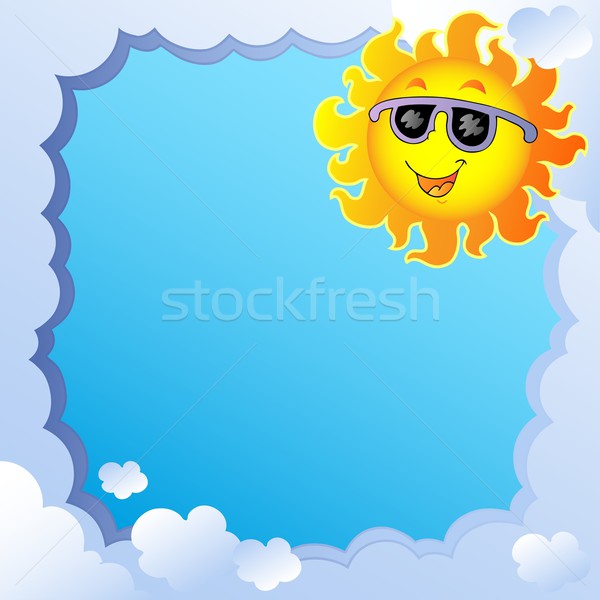 ストックフォト: 曇った · フレーム · 太陽 · 春 · 抽象的な · 芸術