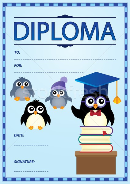 Diploma sjabloon afbeelding boek ontwerp kunst Stockfoto © clairev