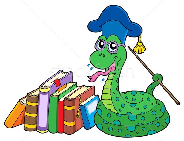 Snake teacher with books Stock photo © clairev