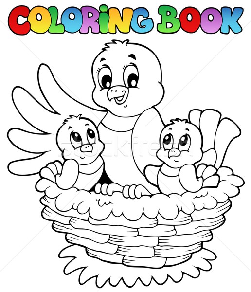 Coloring book bird theme 1 Stock photo © clairev