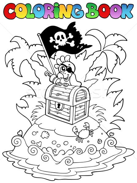 Coloring book with pirate topic 3 Stock photo © clairev