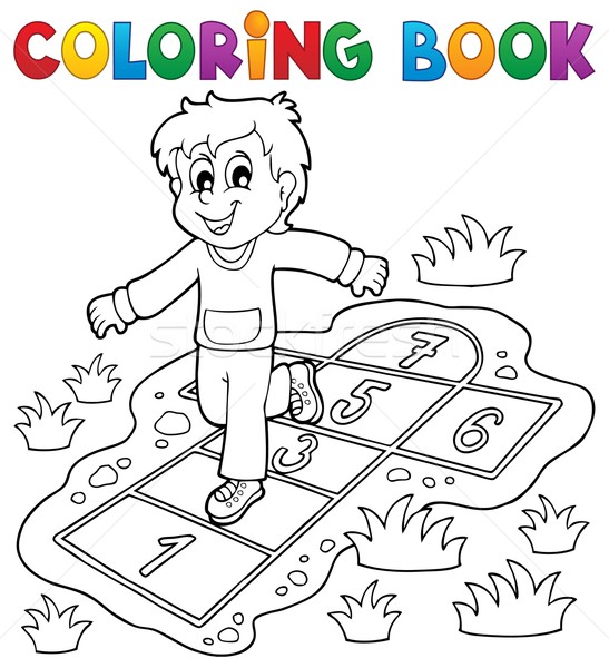 Coloring Book Kids Play Theme 4 Vector Illustration C Klara