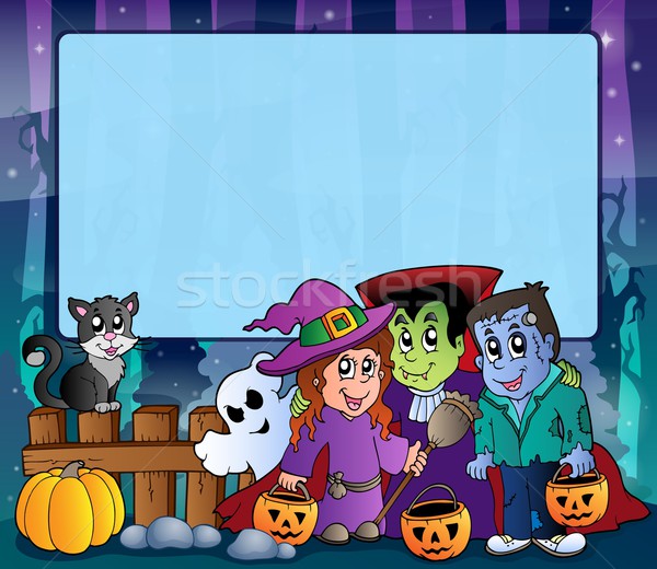 Mysterious forest Halloween frame 9 Stock photo © clairev