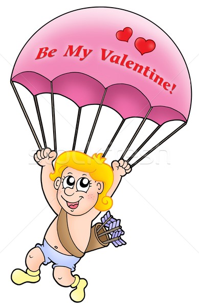 Pink parachute cupid Stock photo © clairev