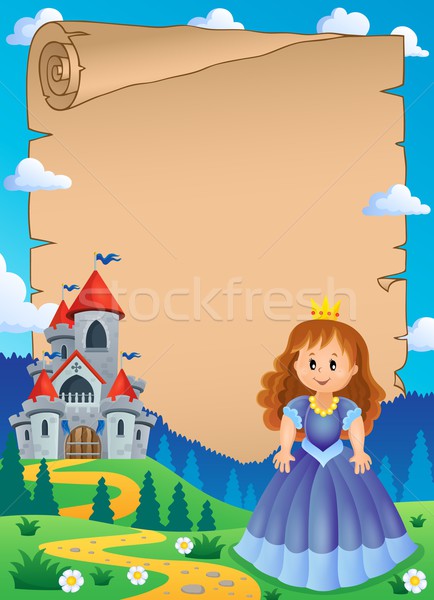 Pergamena principessa castello donna costruzione felice Foto d'archivio © clairev