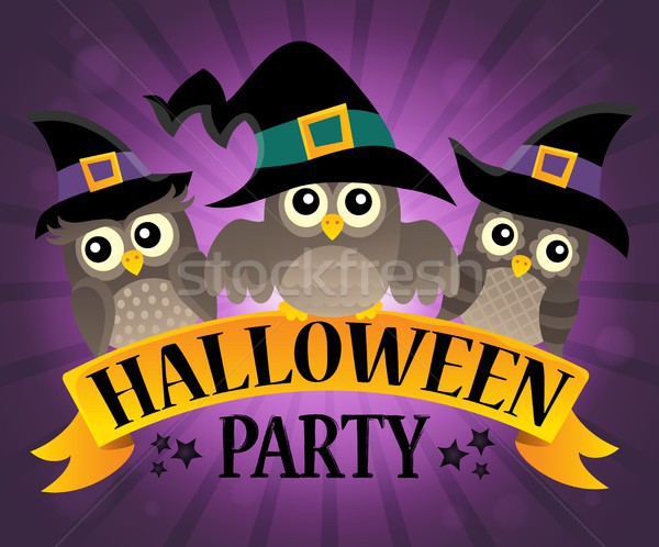 Хэллоуин вечеринка знак тема изображение птиц Сток-фото © clairev