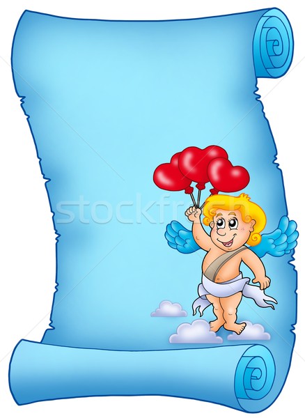 Blue parchment with Cupid 6 Stock photo © clairev