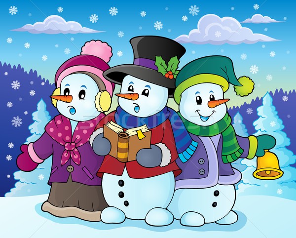 Snowmen carol singers theme image 4 Stock photo © clairev