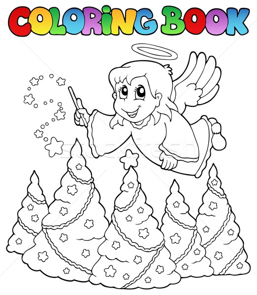 Stock photo: Coloring book angel theme image 2