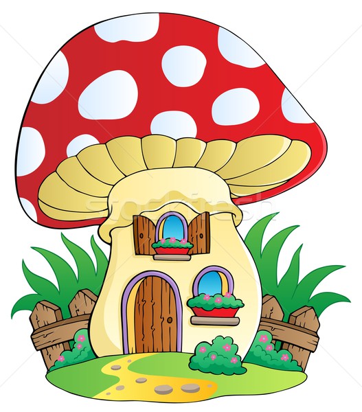 Cartoon mushroom house vector illustration © Klara Viskova 