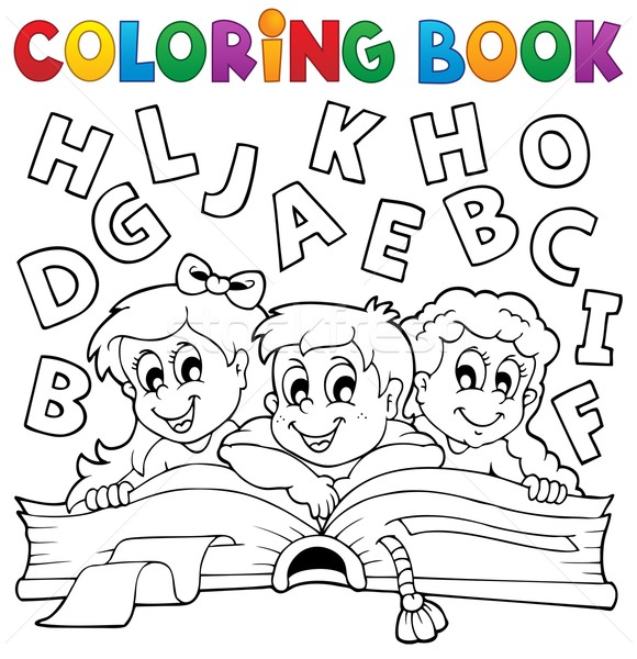 Libro da colorare ragazzi sorriso bambini libro studente Foto d'archivio © clairev