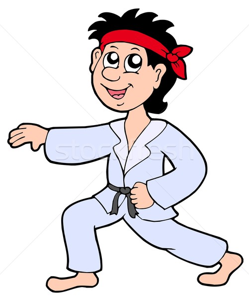 Cartoon karate chłopca ręce strony projektu Zdjęcia stock © clairev
