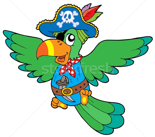 Foto stock: Voador · pirata · papagaio · verão · pena · aves