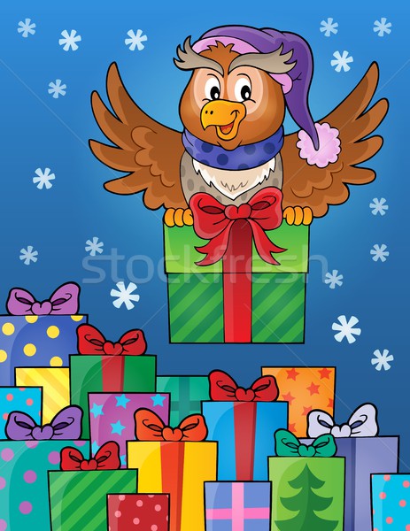 Owl with gift theme image 8 Stock photo © clairev