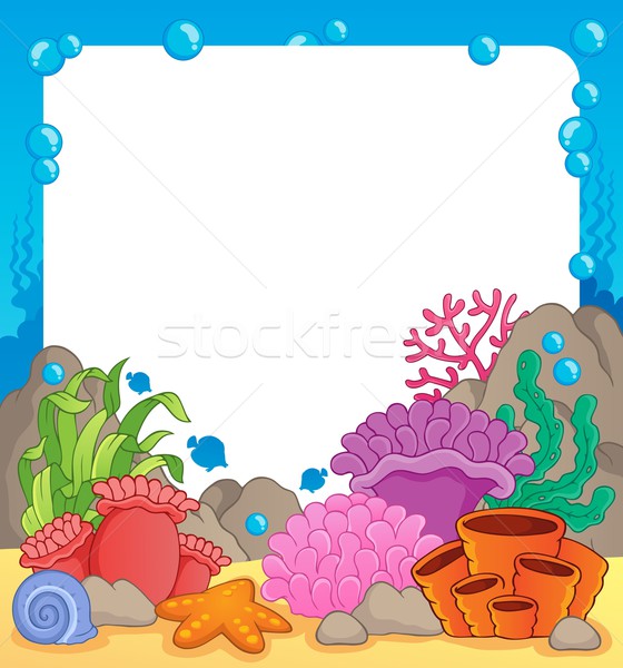 Stock photo: Coral reef theme frame 1