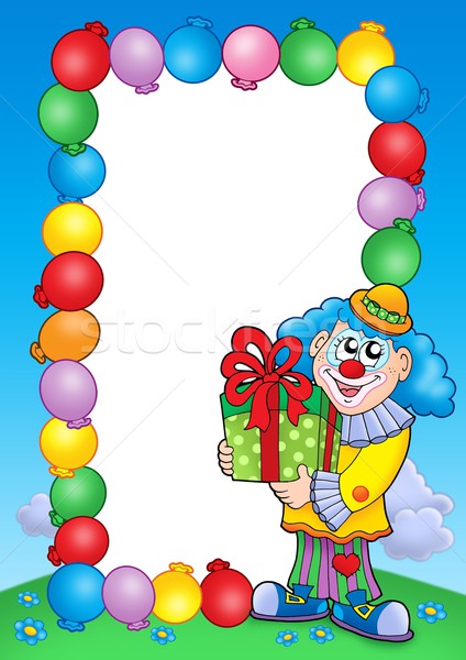 Party invitation frame with clown 5 Stock photo © clairev