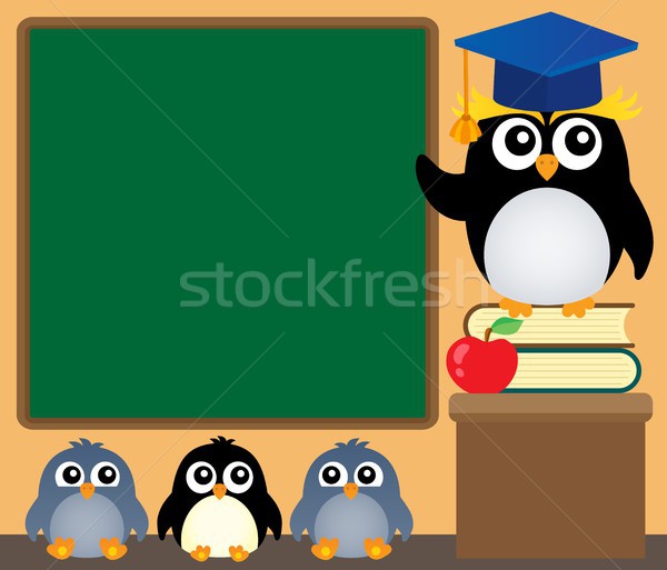 School afbeelding boeken leraar vogels klas Stockfoto © clairev