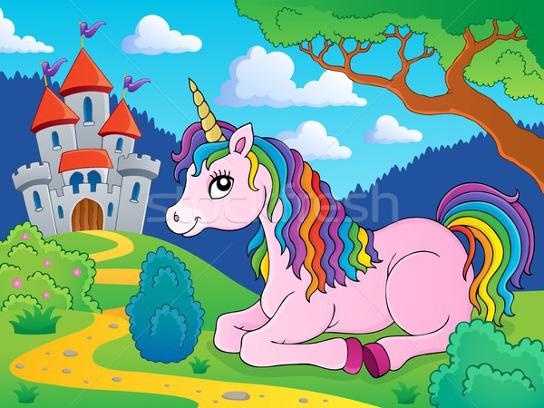 Lying unicorn theme image 3 Stock photo © clairev