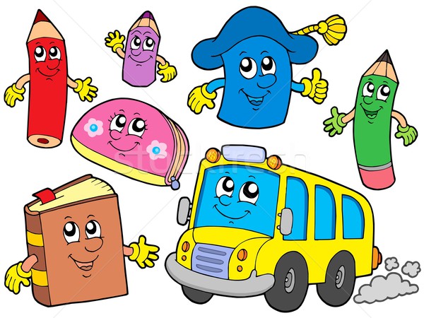 Cute school illustrations collection Stock photo © clairev