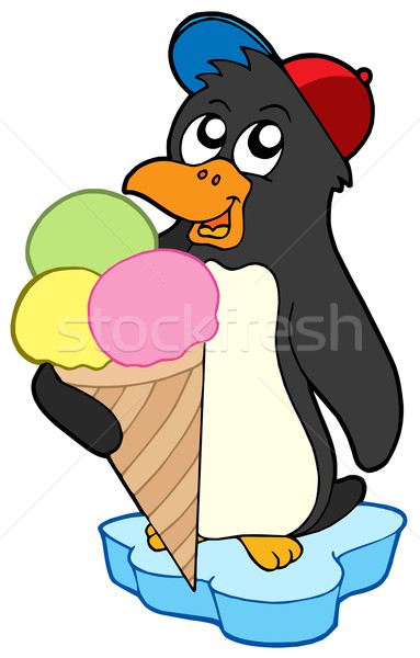 Penguin with ice cream Stock photo © clairev