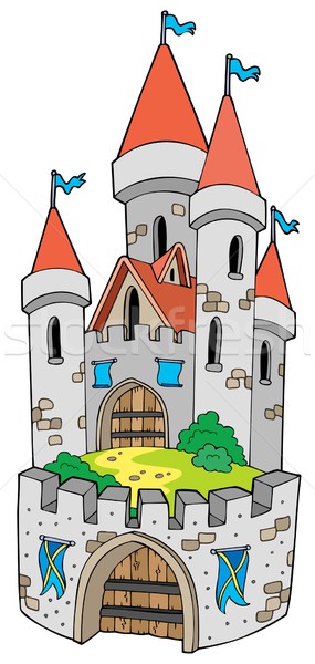 Cartoon castle with fortification Stock photo © clairev