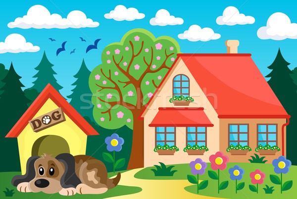 House with dog theme 2 Stock photo © clairev