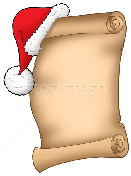 Kerstman lijst kleur illustratie hoed Stockfoto © clairev
