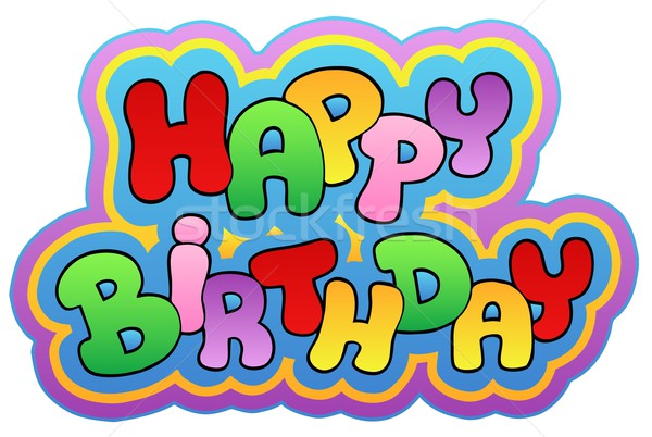 Joyeux anniversaire anniversaire signe lettre amusement dessin [[stock_photo]] © clairev