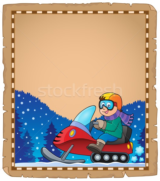 Parchment with snowmobile theme 1 Stock photo © clairev