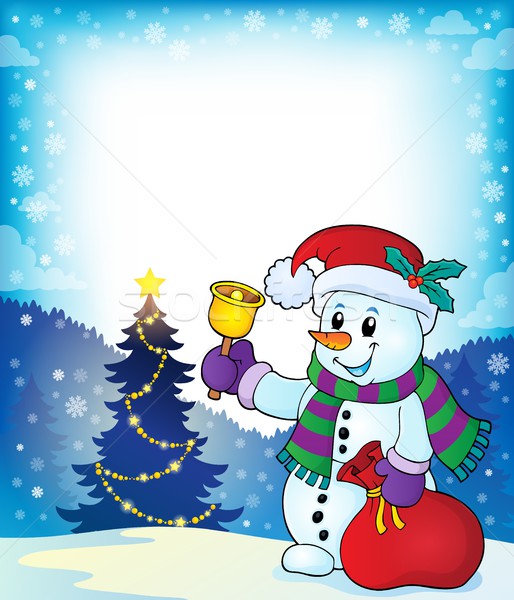 Рождества снеговик тема изображение снега кадр Сток-фото © clairev