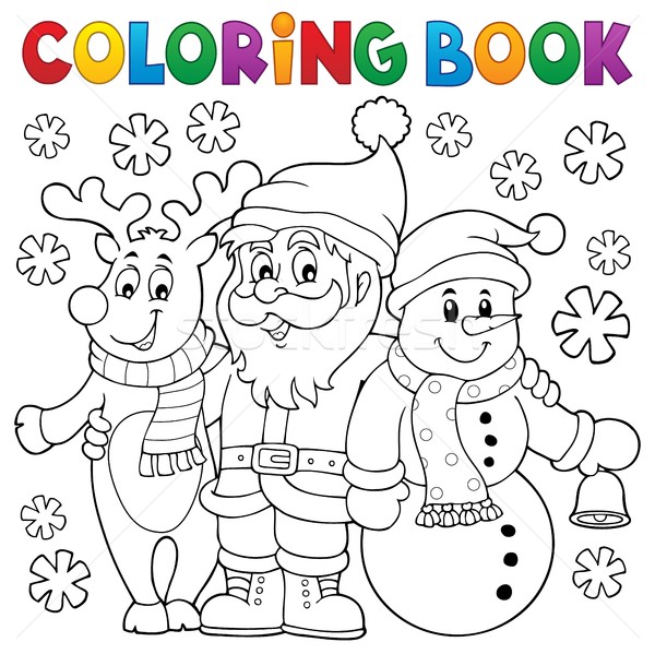 Coloring book Christmas characters Stock photo © clairev
