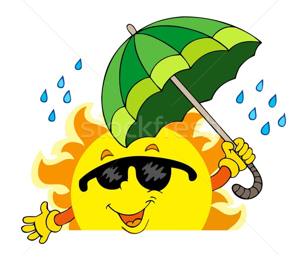 Słońce duży parasol uśmiech deszcz sztuki Zdjęcia stock © clairev