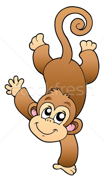 Grappig cute aap glimlach ontwerp kunst Stockfoto © clairev