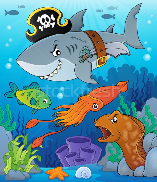 Pirate shark topic image 7 Stock photo © clairev